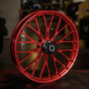 Y-SPOKE FORGED WHEELS, RED ARLEN NESS 19X3.0″ FRONT TOURING 2008 UP ABS