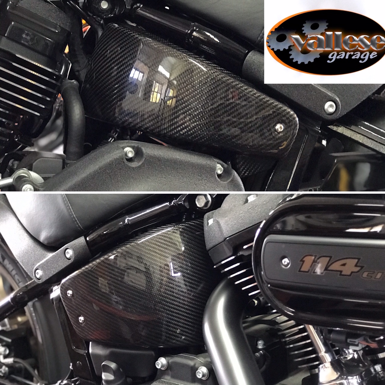 FULL CARBON SIDE PANELS SOFTAIL M8 2018 UP GLOSSY PAINTED - immagine 2