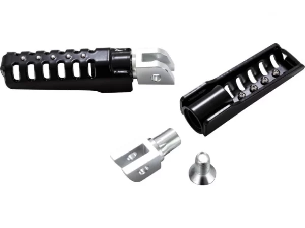 Pedane Razorback Footpegs Gloss Black, Powder Coated softail m8 post - immagine 2
