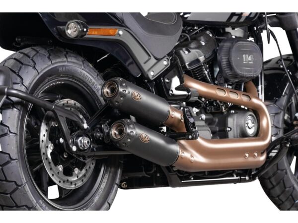 Terminali Fat Bob 21-up Double Slip-On Muffler Set Endcap Tracker Carbon Black Ceramic Coated