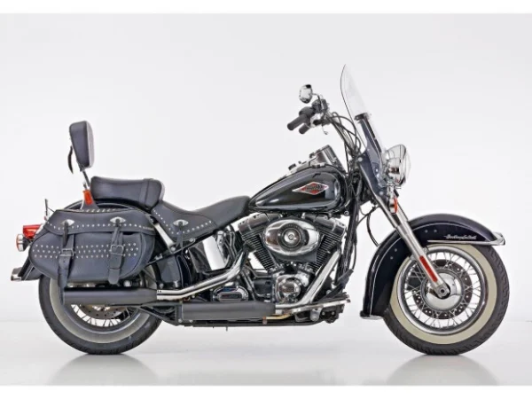 Performance Slip-On Muffler For Softail Low Black Powder Coated terminali Softail 07-16 (bassi)