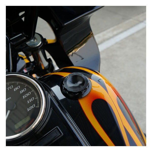 Tappo Benzina Arlen Ness gas cap 12-Point Black per Harley Davidson all models