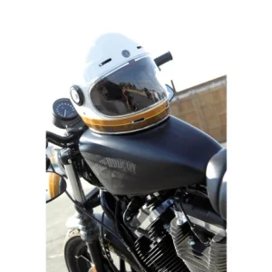 Newport (T-1) Retro Full Face Helmet White Iso Bars | L