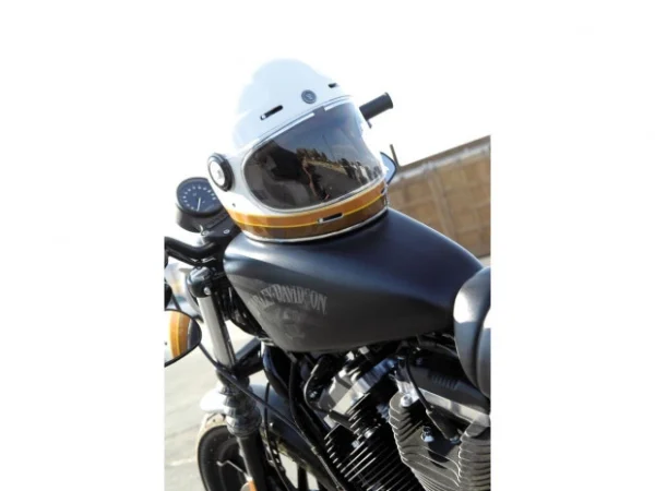 Newport (T-1) Retro Full Face Helmet White Iso Bars | S - immagine 2