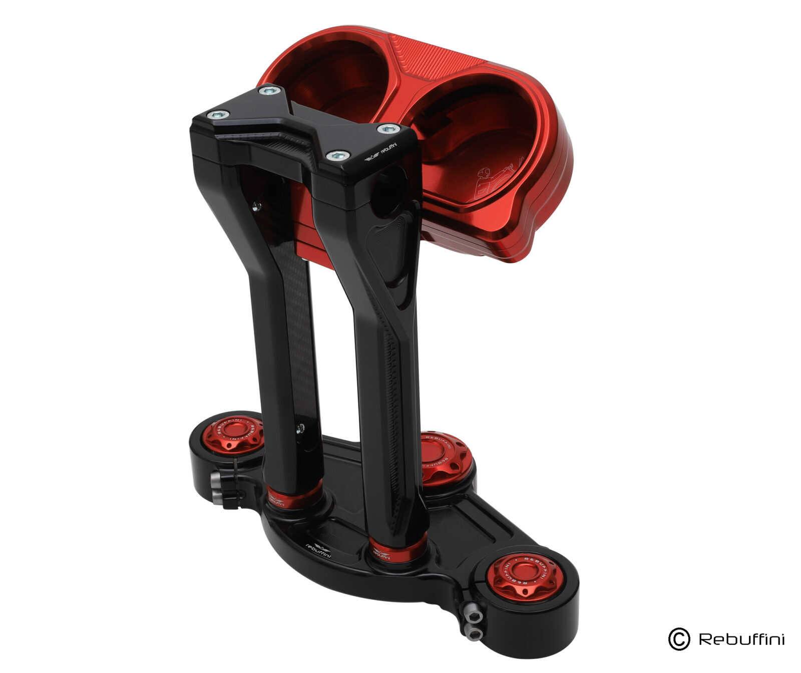 Piastra superiore 49mm Road Glide 15-23 REBUFFINI CASINO' NERA - immagine 2