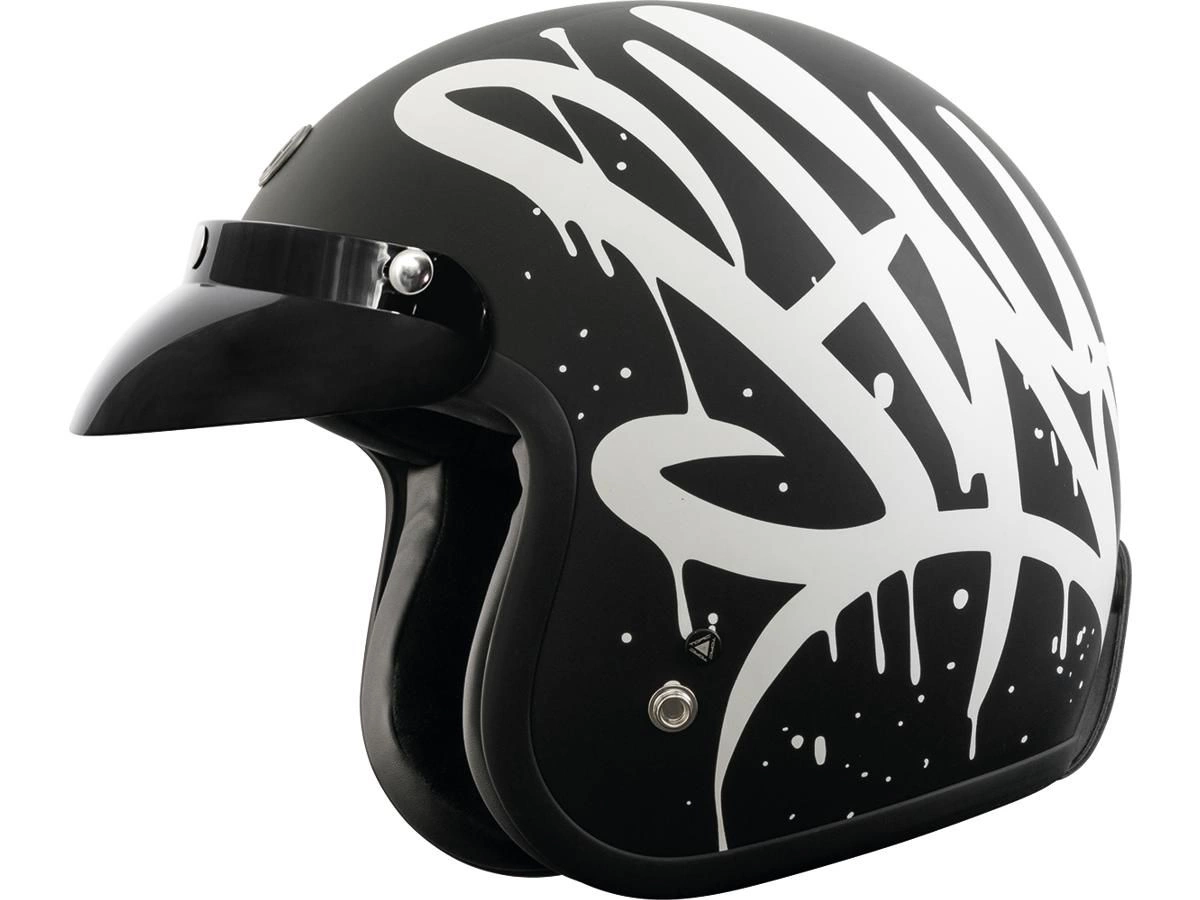 CASCO JET VINTAGE Del Mar (T-50) ECE Open Face Helmet Wild One Matt Black XS - immagine 3