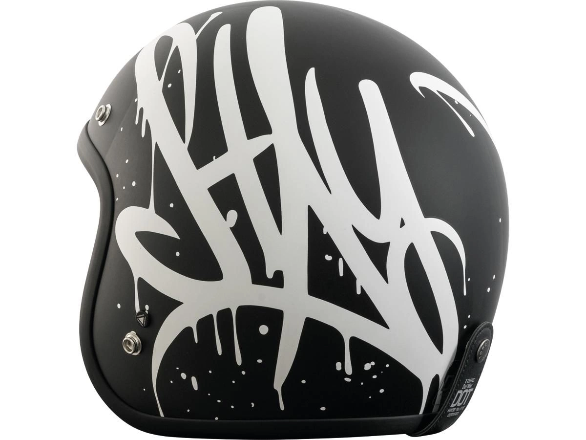 CASCO JET VINTAGE Del Mar (T-50) ECE Open Face Helmet Wild One Matt Black XS - immagine 4