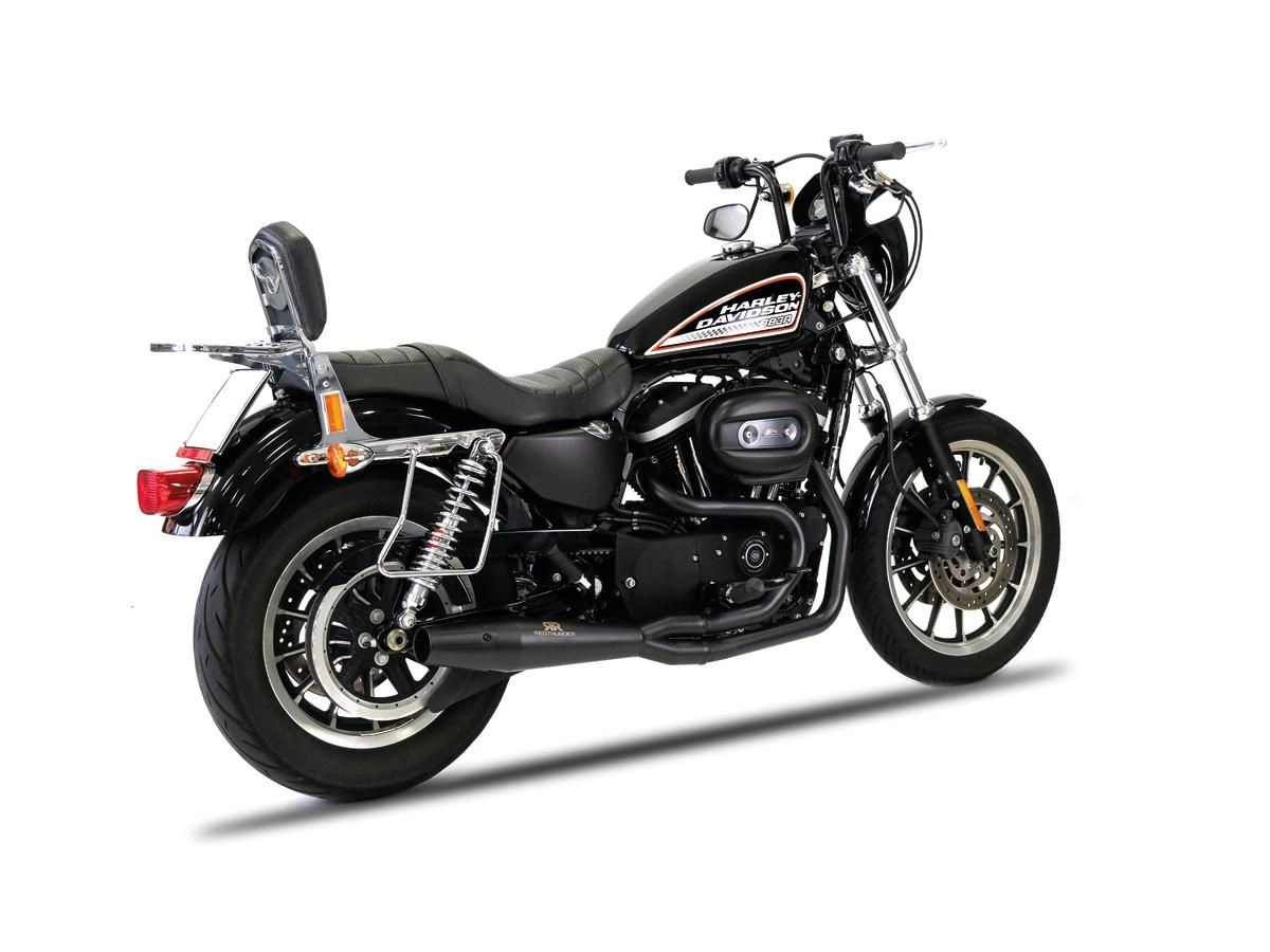 2-in-1 Redthunder Exhaust System Tapered Style black 04-20 Sportster - immagine 2